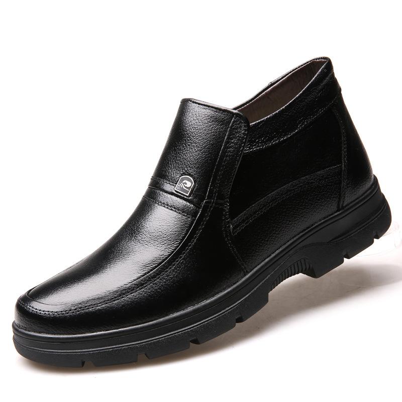 

Мужские зимние ботинки ручной работы из натуральной кожи, высококачественные зимние мужские ботинки, ботильоны для мужчин, деловые туфли для мужчин 56 38 чёрный