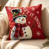 45x45cm Bowknot Snowman Pillow Cover Breathable Red Series Christmas Pillowcases Soft Square Throw Pillow Case Aesthetic Decor