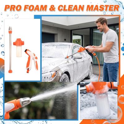 High Pressure Handheld Washer Gun with Detachable Long Nozzle and Detergent Bottle for Outdoor Cleaning and Car Washing