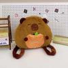 Soft Capybara Shoulder Bag Cute Cartoon Doll Backpack School Bag Plush Capybara Daypack  Girls