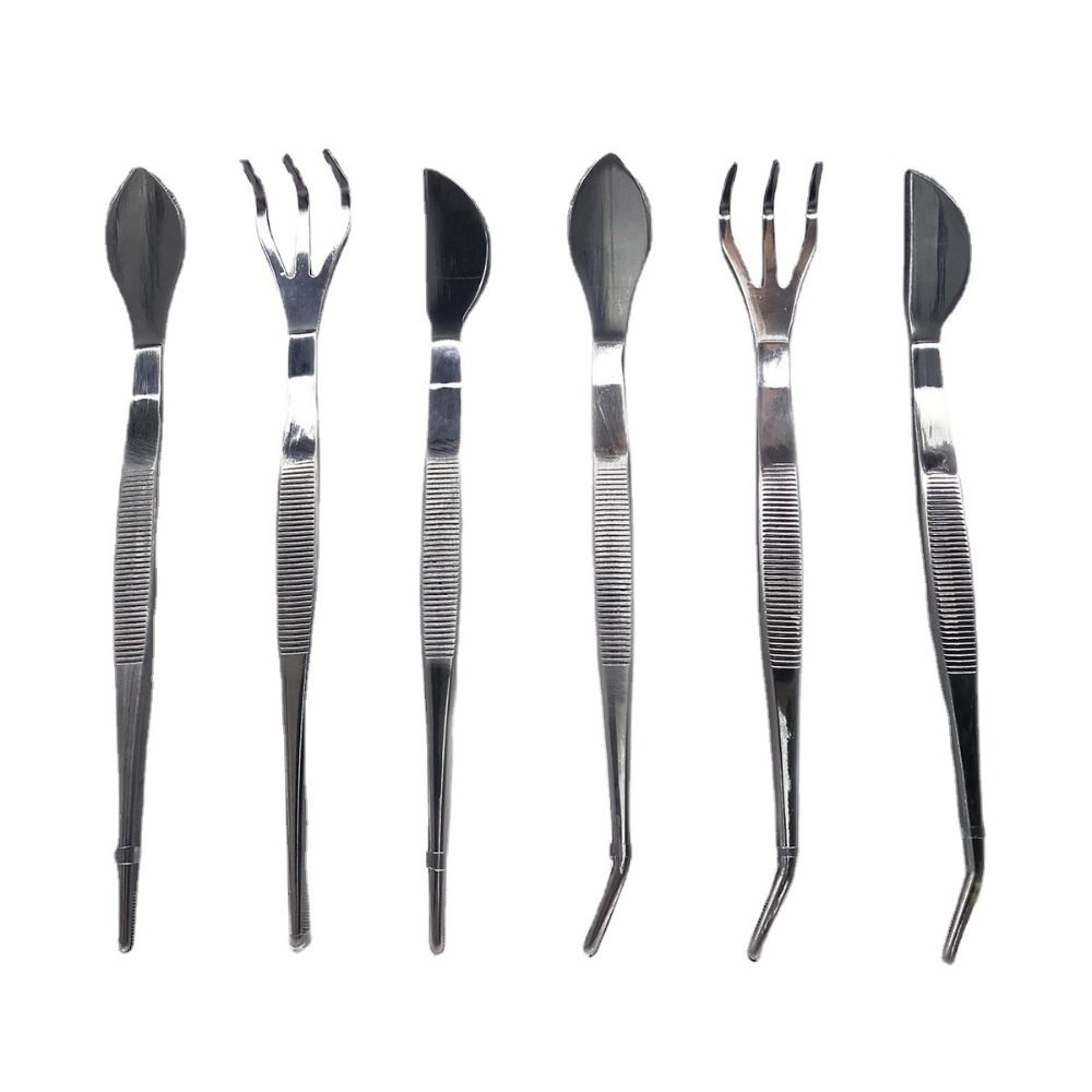 2-in-1 Bonsai Tweezers Mini Gardening Rake Soil Farming Tool Stainless Steel Root Rake Loosen Soil