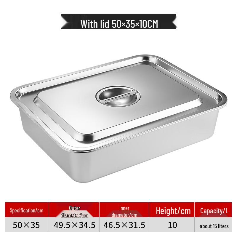 304 Stainless Steel Rectangular Covered Food Pan