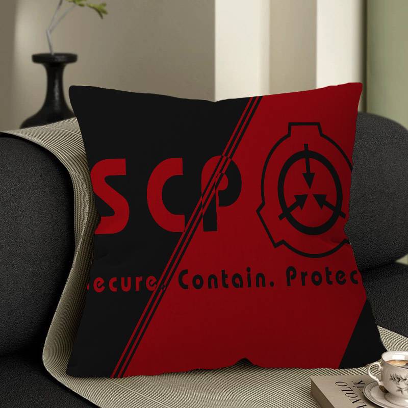 Popular Foundation Scp F-Foundation Pillow Covers Sofa Decorative Home Double-Sided Printing Short Plush Cute Cushion Cover