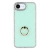 For iPhone 16e Case with Ring Kickstand Rhinestone Edge TPU+PC IMD Phone Cover