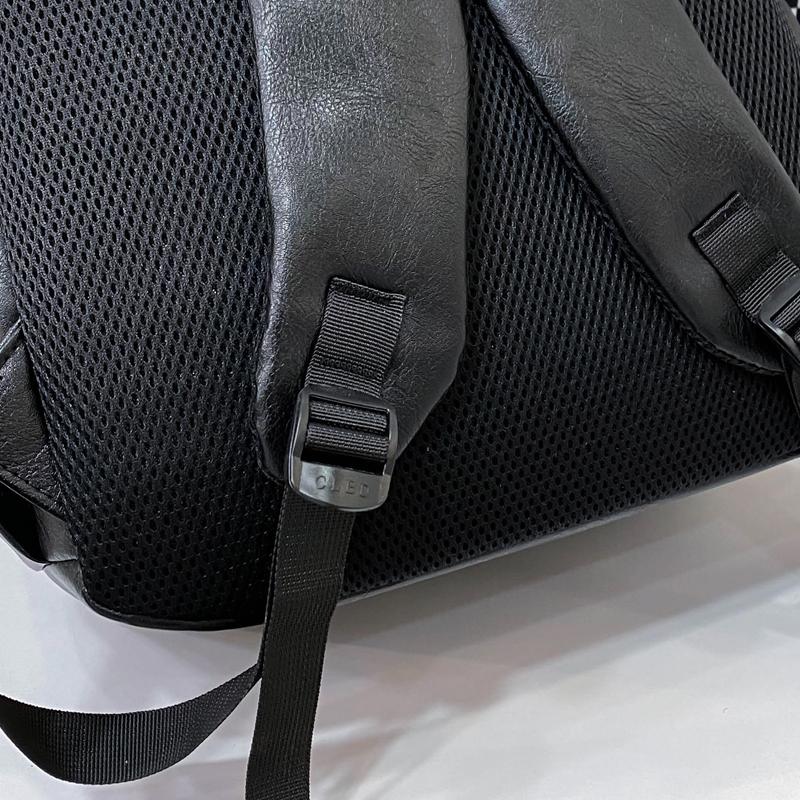 Sac d'ordinateur d'affaires en cuir PU souple Sac à dos de voyage pour hommes Grande capacité Sac à dos étudiant