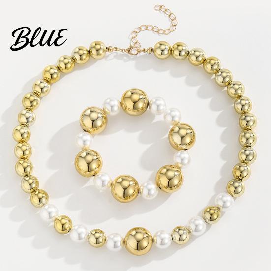 Necklace for Collarbone 1 Set Imitation Pearl Bracelet Retro Punk