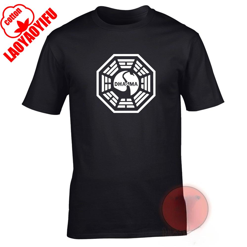 Dharma Initiative Swan Logo T-shirt Lost Tv Series Retro Coolness Summer Breathable Camisetas Nostalgia Retro Street Fashion Top