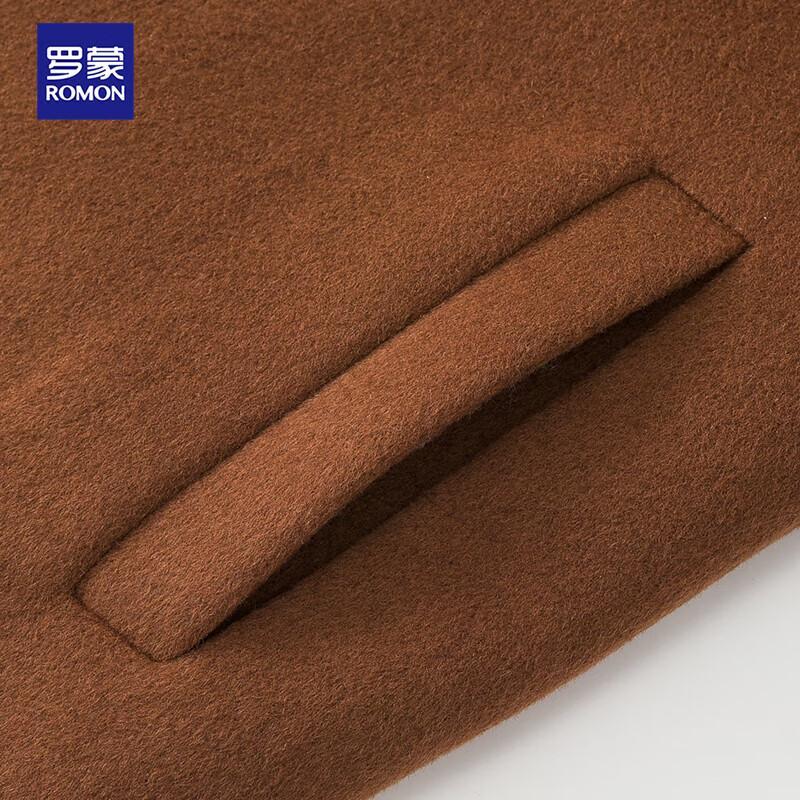 Romens Men's Wool Blend Thickened Mid-Length Winter Coat