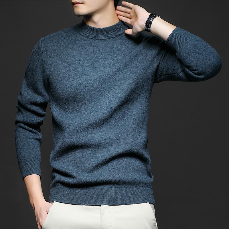 Herren Kaschmirpullover Halber Rollkragen Herrenpullover Strickpullover für Herren Slim Strickwaren Herrenpullover