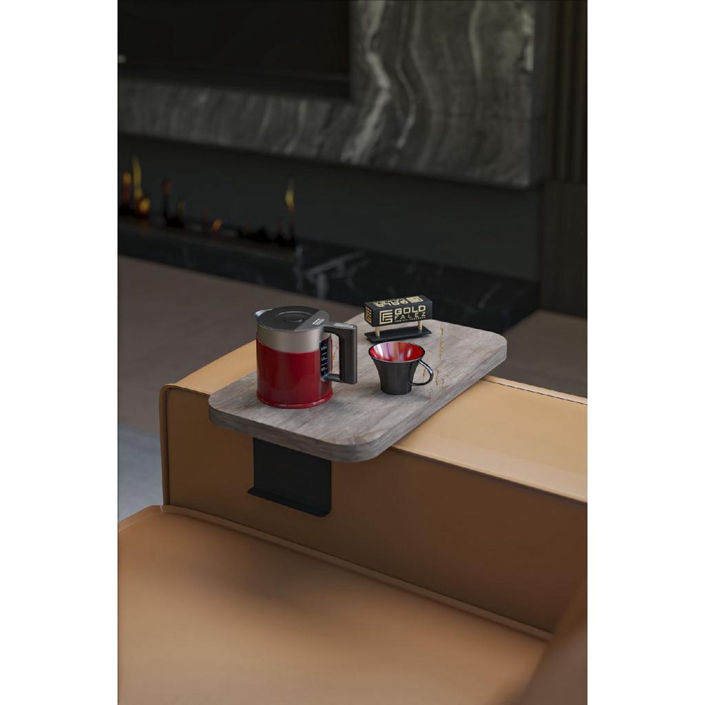 Side Table Adjustable Tray Rectangular Decorative Modern Horizontal Vertical Sofa Table Walnut