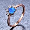 Creative Jewelry Rose Gold Opal Footprint Ring Personalized Design Versatile Trinket