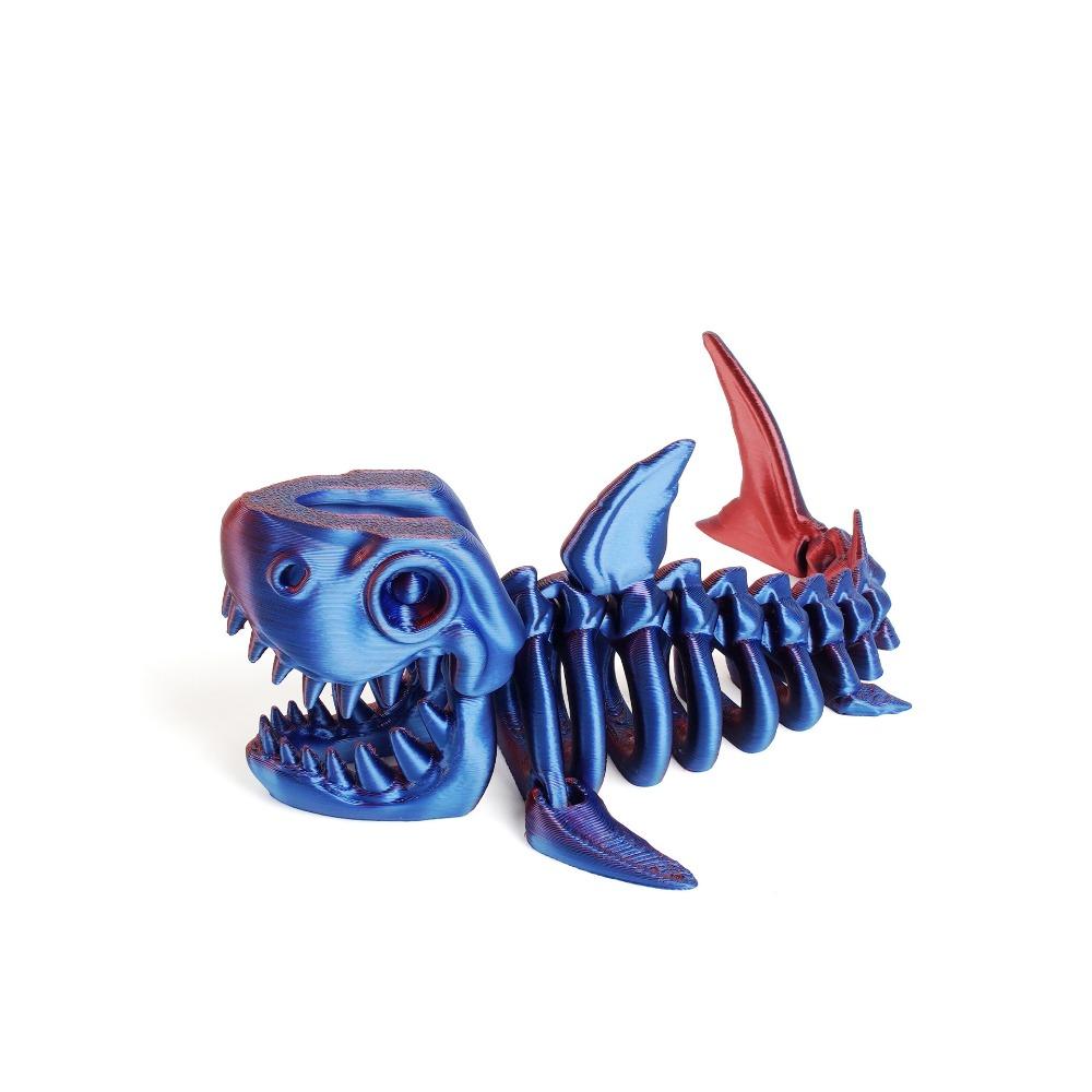 Multi-jointed Movable 3D Printed Shark Model Handmade Simulation Shark  Tabletop Ornament