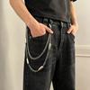Doppel Dorn Hosenkette Amerikanischer Retro Totenkopf Hosenkette Hängende Kette Herren- und Damenjeans Dekorative Kette