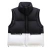 Splicing contrasting color down cotton vest women's new short stand-up collar vest warm versatile jacket