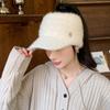 Fashion Versatile Autumn and Winter Hat Women's Big Brim Show Face Small Peaked Hat Ear Protector Warm Knitted Wool Hat