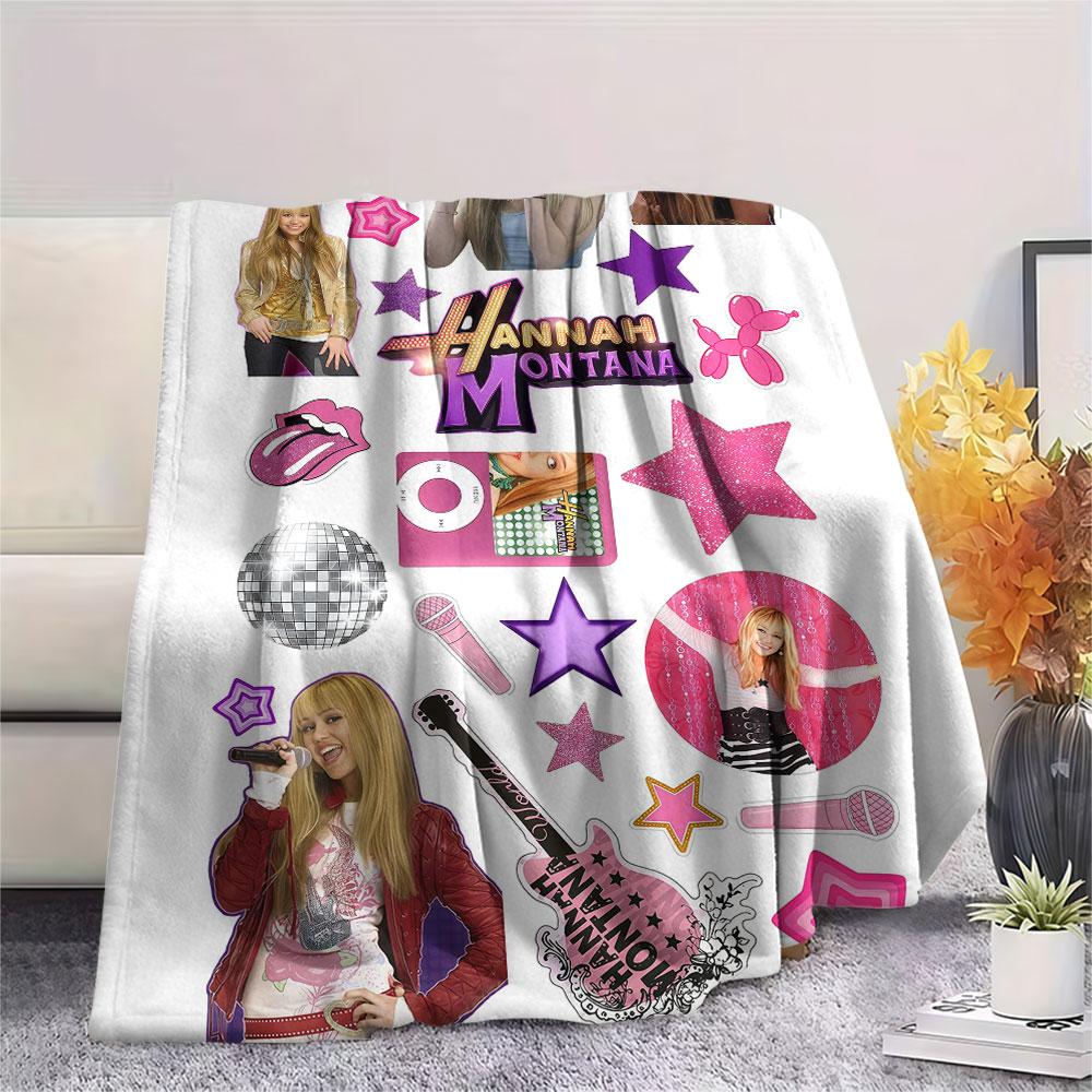Miley Stewart Printed Flannel Blanket, Soft Throw for Bedroom Sofa, Washable, Fan Merchandise, Great Gift.