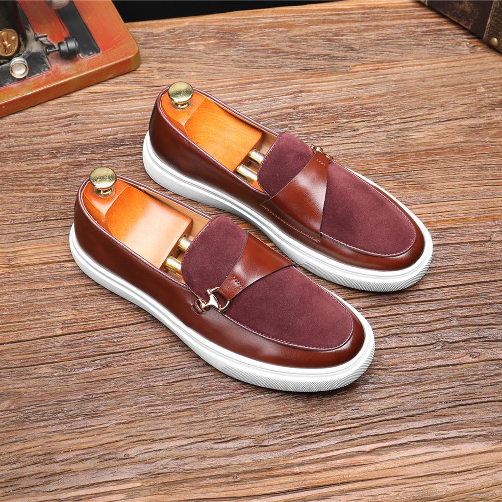 Fashion Handmade Leather Mens Loafers Men's Slip On Office Flats Male Driving Shoes Tassel Men Casual Leather Shoes Fashion Men Shoes