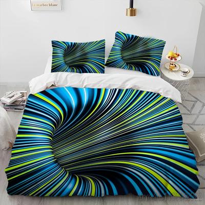 3D Visual Illusion Geometric Duvet Cover Set HD Comforter Cover for Kids Bedding Sets Bedclothes Bedroom Decor