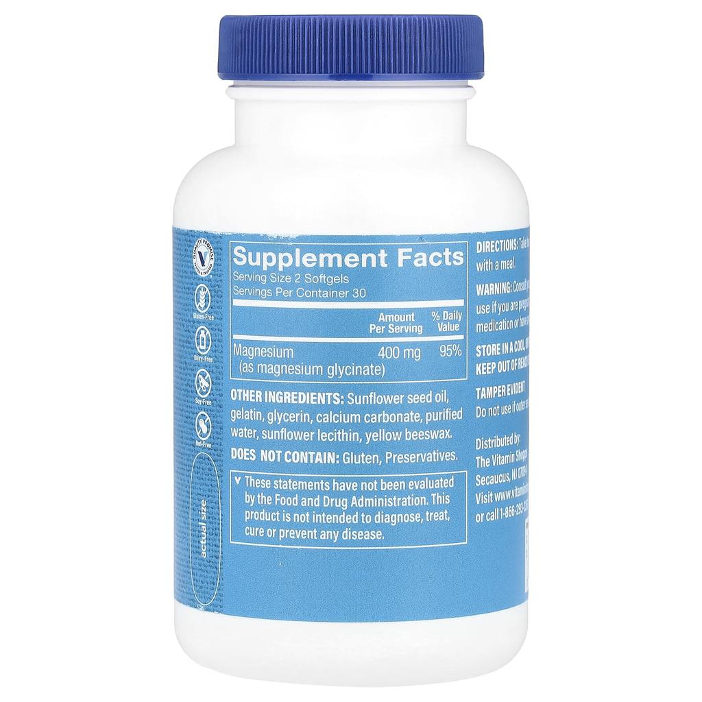 Glycine Magnesium, 400Mg, 60 Softgels (200Mg per softgel)