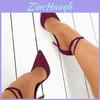 Elegant Women Fashion Suede High Heeled Sandals With Pointed Toe And Bandage Design