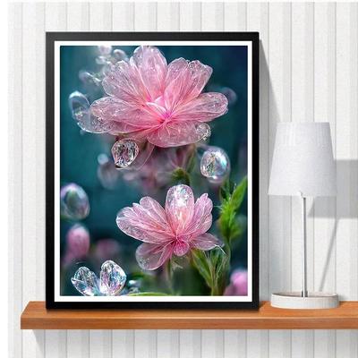 5D DIY ζωγραφική με διαμάντια Λεπτά λουλούδια Κιτ σταυροβελονιάς Μωσαϊκό Κέντημα με διαμάντια Ολόσωμο στρογγυλό/τετράγωνο τρυπάνι Διακόσμηση σπιτιού