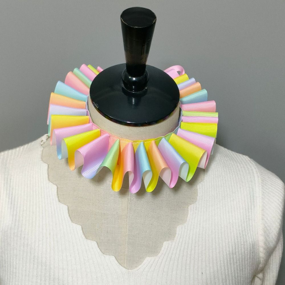 Vintage Neck Ruffled Collar Victorian Costume Renaissance False Collar Cosplay Choker