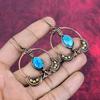 Copper blue turquoise earring copper wire wrapped gemstone earring handmade copper jewelry designer earring wire wrap jewelry gifts for wife
