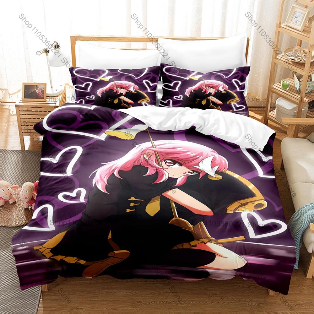 Sharp Scissor Blade Graphic Kill La Kill High Energy Shonen Action Anime Bedding Duvet Cover + 2 Pillowcases Teen Otaku Bedroom
