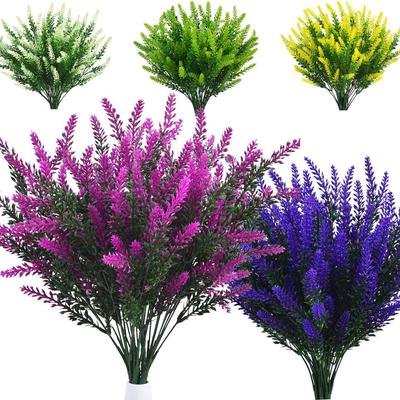 Artificial Green Plant Fake Flower Lavender Simulated Green Plant Home Decoration Plant Outdoor Pastoral Style Bundle