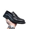 2025 Thick Soled Loafers Men Leather Shoes Breathable Slip On Loafers Solid Color Men Casual Shoes Handmade Men Formal Shoes