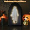 Halloween Ghost Mirror Luminous Horror Ghost Mirrors with Night Light Ornaments Home Decor Halloween Decorations 35*20cm 50*24cm