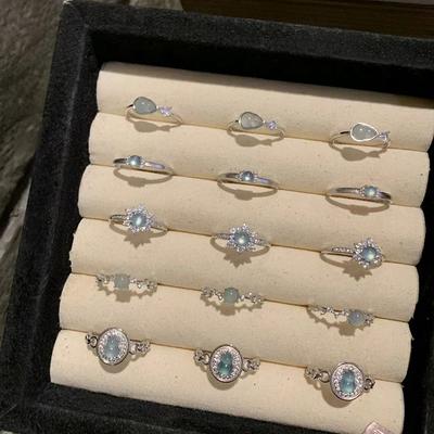 New Chinese Cold Feeling Chalcedony Gourd Water Drop Ring Female Personality Light Luxury Retro Elegant Versatile Ring Ring
