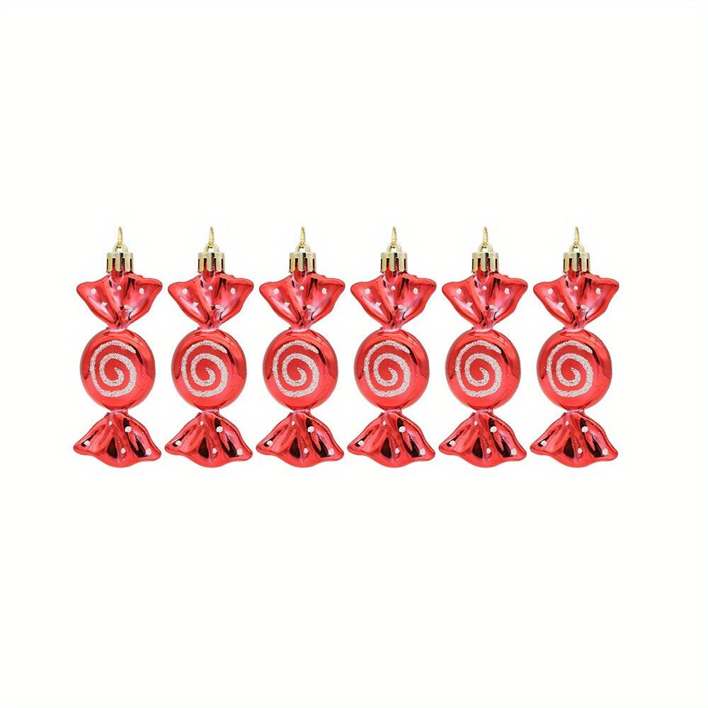 Weihnachts-Hängebonbon-Ornamente Kunststoff Bunte Zeichnungen Feiertagsanhänger Zuckerstangen-Ornamente Dekorative Kugeln Wohnungsdekorationen