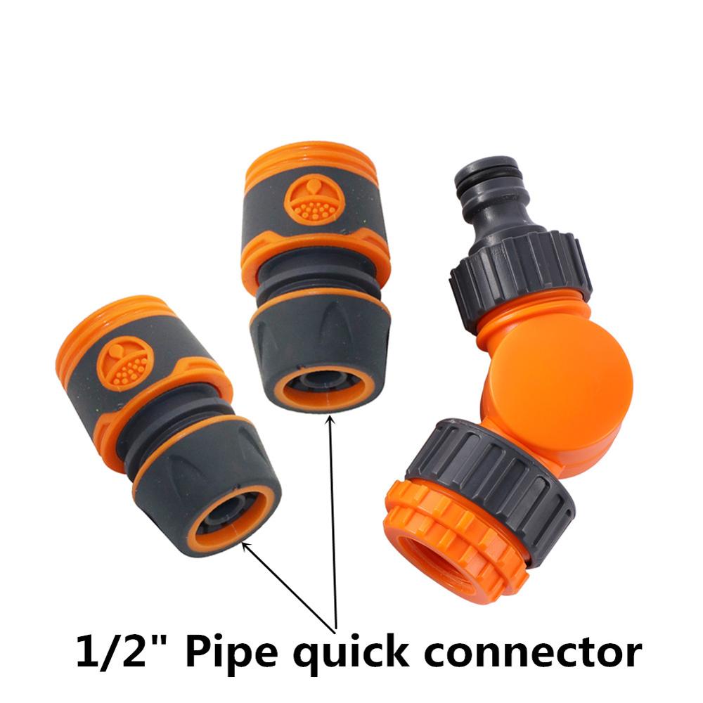 1/2" 3/4" Pipe Quick Connector 180° Rotatable Fast Release Elbow Joint Garden Agriculture Greenhouse Irrigation Car Wash Fitting