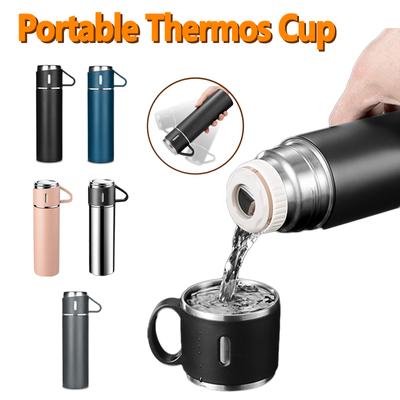 Frasco aislado al vacío de botella térmica de acero inoxidable con taza para té de café