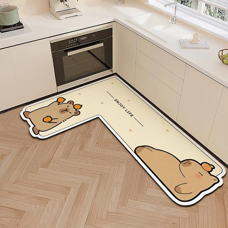 Cartoon Niedlich Diatomeenerde Haushalt Küche Bodenmatte Wasseraufnahme Rutschfest Schnelltrocknend Pflegeleicht Bodenmatte