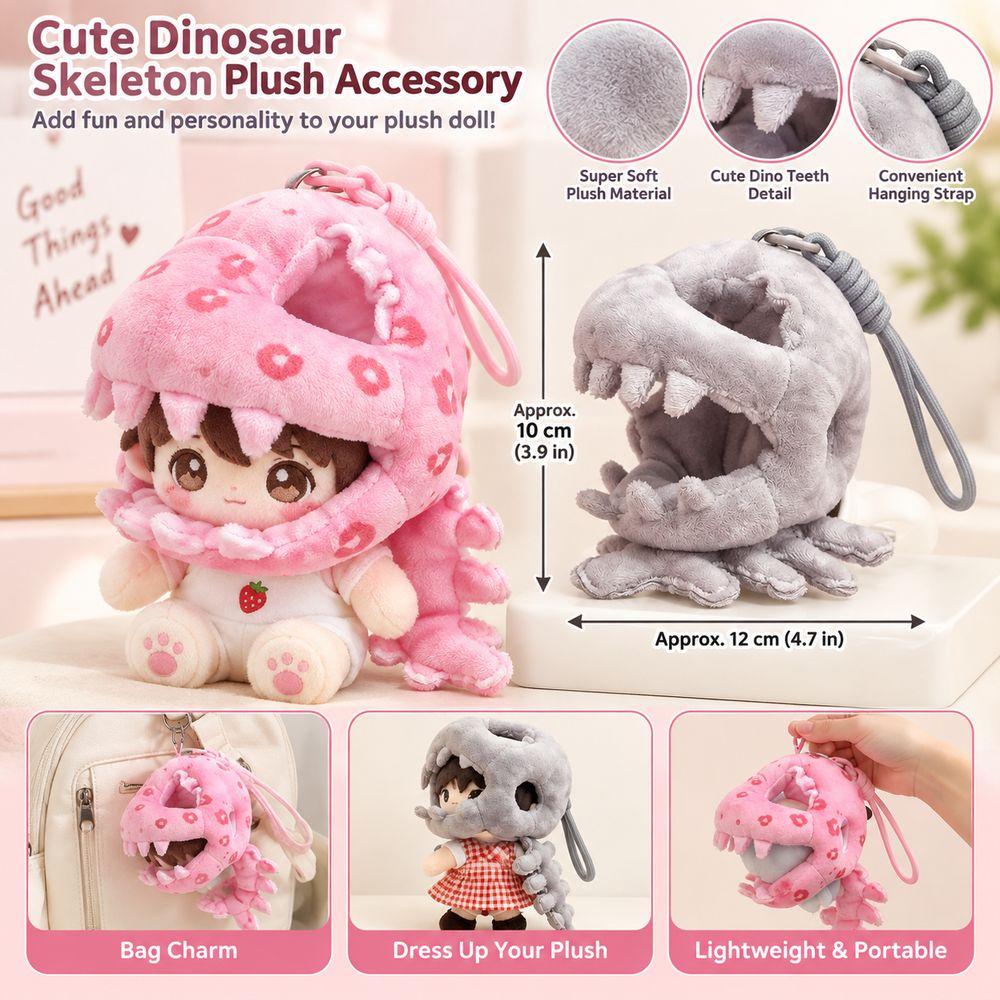 Plush Fabric Dinosaur Doll Headwear Soft Stuffed Dinosaur Keychain Charm Gifts