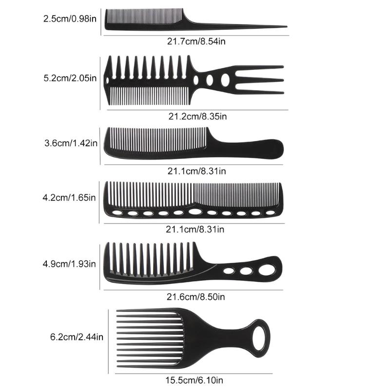 Hair Styling Comb Set Professional Barber Hair Comb Antistatic Hair Comb 6Pieces Hairdressers Comb Set for All Hair Type