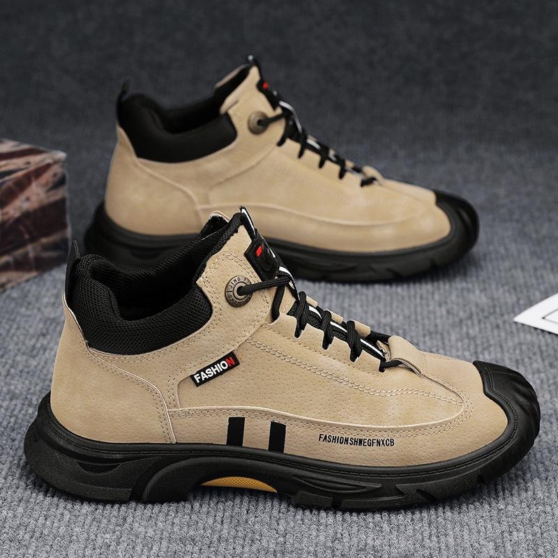 Fashion Shoes for Man Fashion High-top Platform Sneakers Mens Outdoor Hiking Non-slip Wear-resistant Thick-soled Shoes Zapatillas Hombre