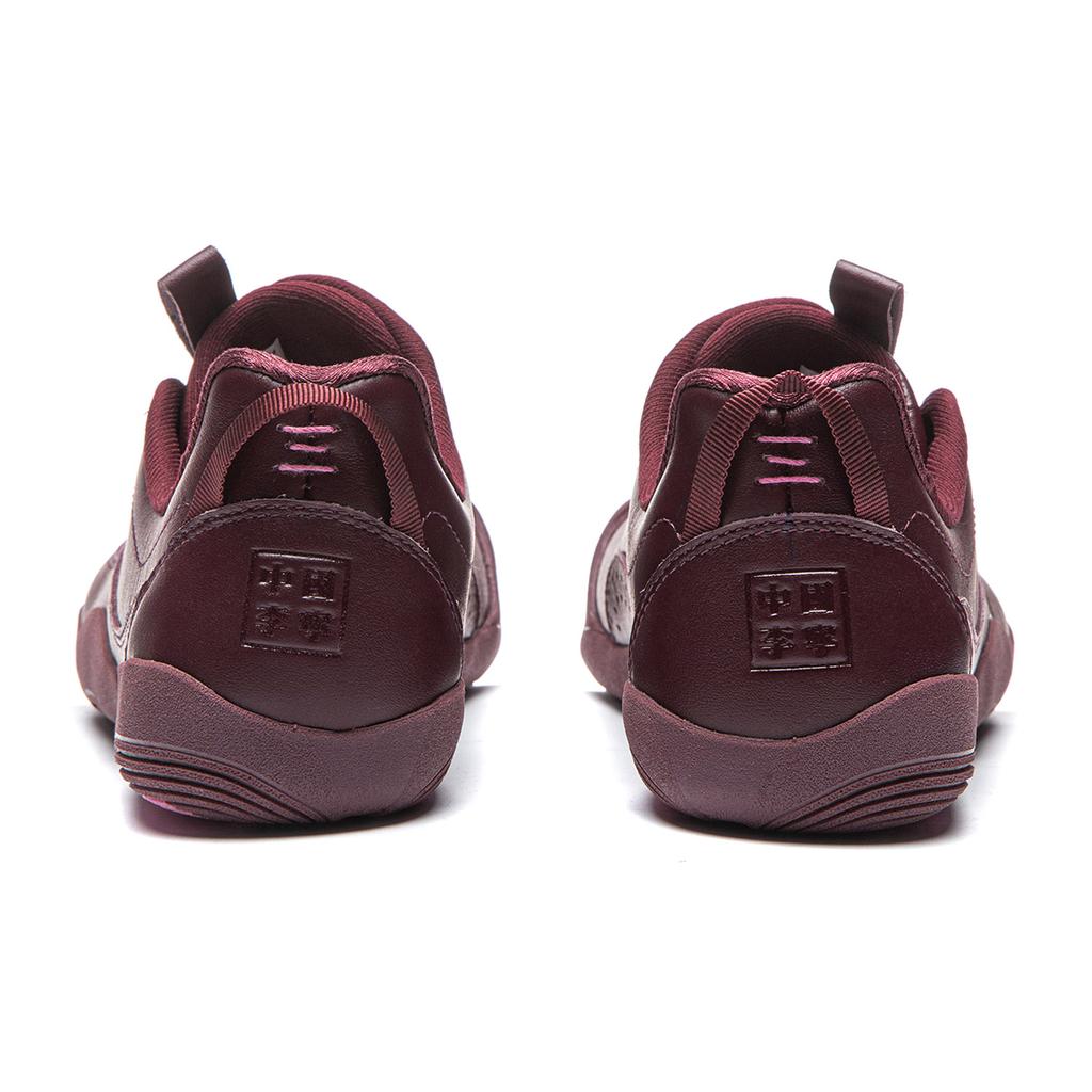 Li Ning Cushioning, Wear Resistant Low top Casual Shoes Unisex Burgundy Red AZGW199-4