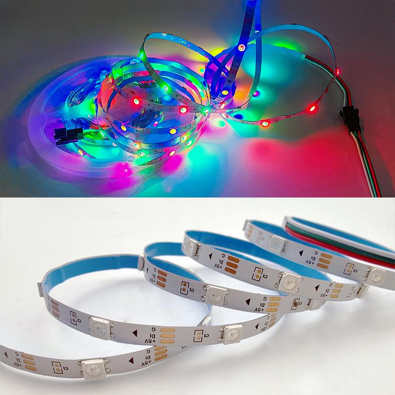 5050 Dreamcolor RGB LED-Streifen, 5V, 30 LEDs, 5mm Breite, Schneidbar, Doppelseitig, Niederspannung