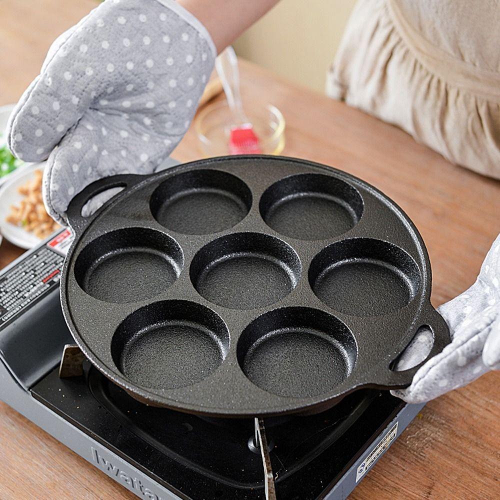 Non-Stick Fried Eggs Pot Efficient Kitchen Frying Pan Cookware 7 Hole Omelette Pan  Commercial