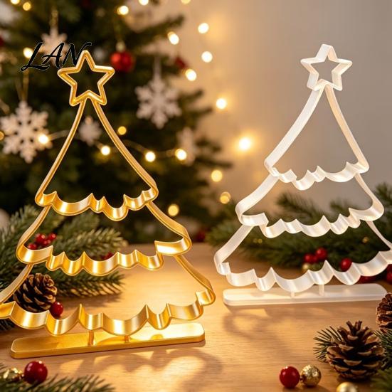 Christmas Party Supplies 3D Printed Hollow Tree Ornament, Modern Minimalist Festive Durable Pla Ornament Gifts Sculpture, Decorative Tabletop