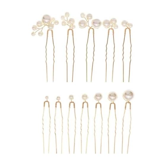 Pearl Hair Pins Set of 12 - Mixed Sizes, Ideal for Japanese Kimono, Weddings, Coming-of-Age Ceremonies, Graduations, and Everyday Wear - Elegant Hair