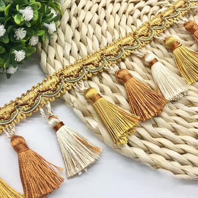 Bordure en Dentelle à Franges de 11 Yards Bordure en Dentelle Faite à la Main pour Bricolage Frange à Franges Vêtement Rideau Table Pull Canapé Accessoire Décoratif
