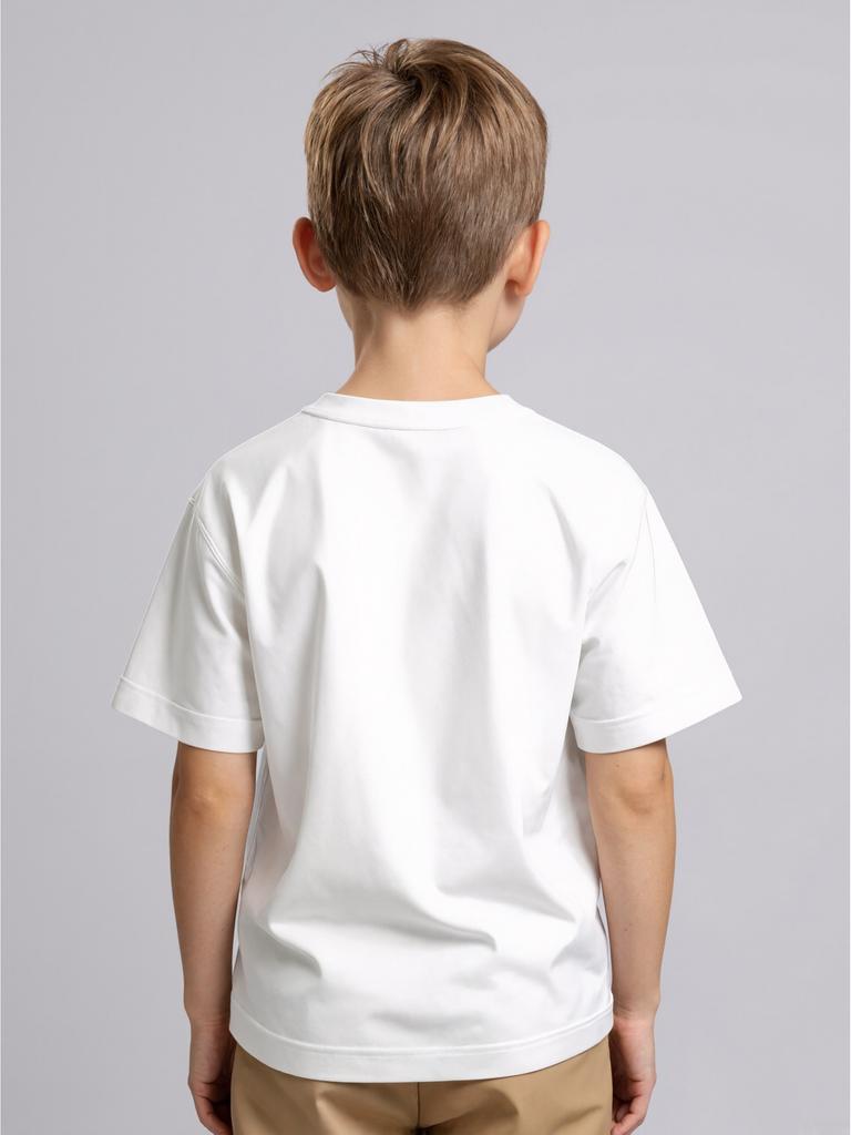 Boys Crew Neck Short Sleeve T-Shirt with Soccer Background Number 6 & Golden Number 7 Print