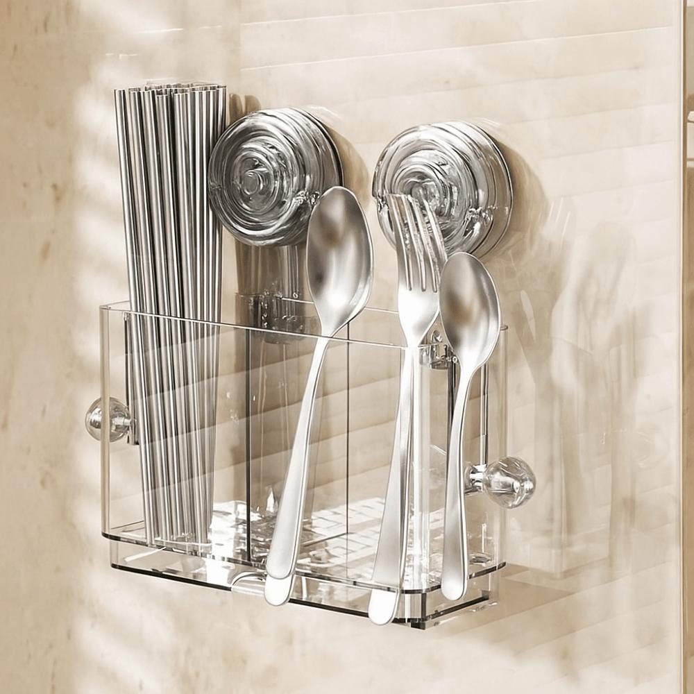 Nástěnný držák na hůlky s přísavkou Plastový držák na hůlky pro domácnost