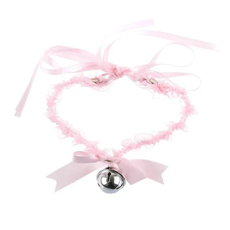 1 Pcs Women Gothic Simple Sexy Lace Collar Pendant Bow New Fashion Knot Bell Choker Necklace Neck Dress Girls Party Gift Jewelry