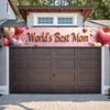 World's Best Mom Banner Heart Shaped Happy Mother's Day Party Decor Photography Background Props Family Gathering Event Backdrop