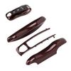 Car Remote Control Key Protective Cover 3 Parts Replacement for Cayenne Panamera 911 TaycanRed Wood